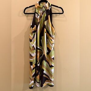 Michael Kors Geometric Print Halter Dress – Perfect for Summer | Size 8